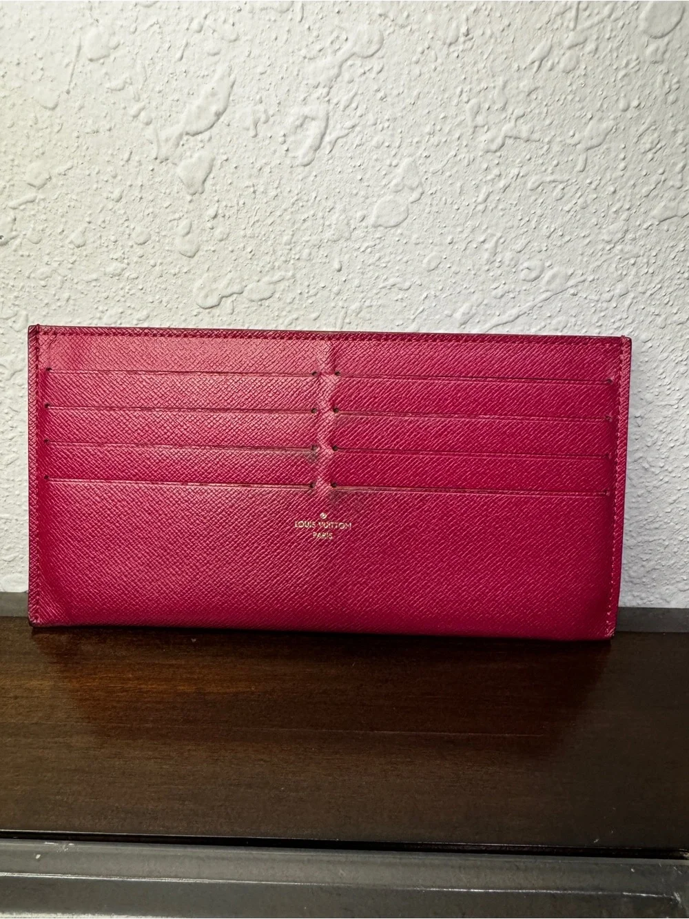 Louis Vuitton Fuchsia Leather Card Holder Wallet